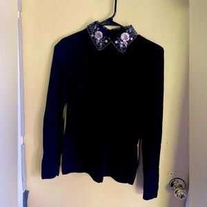 Embroidered collar wool sweater from Club Monaco